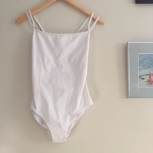 White Double Cross Straps Leotard